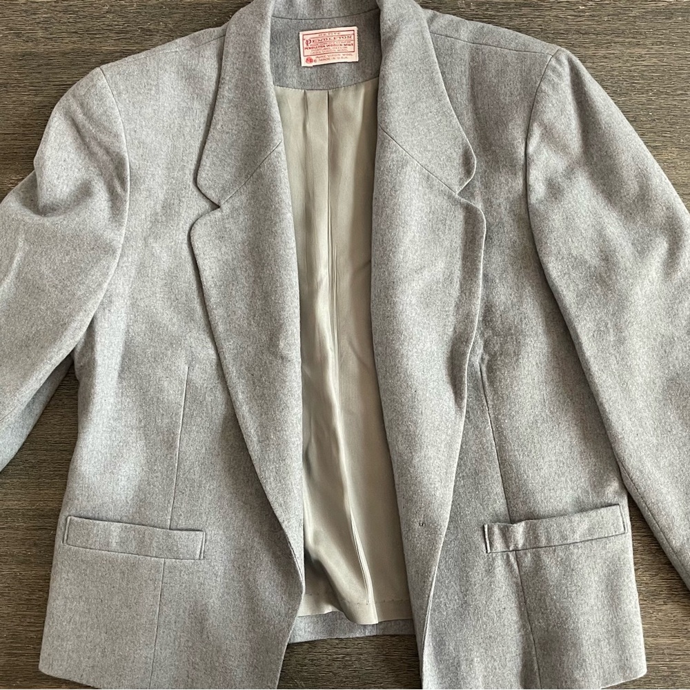 Pendleton Gray Blazer Classic Suit Jacket - image 1